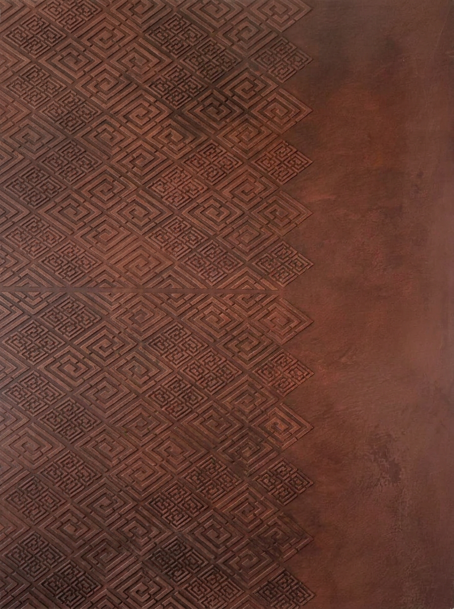 Muro geométrico cacao — Intervención de muro, Riviera Maya