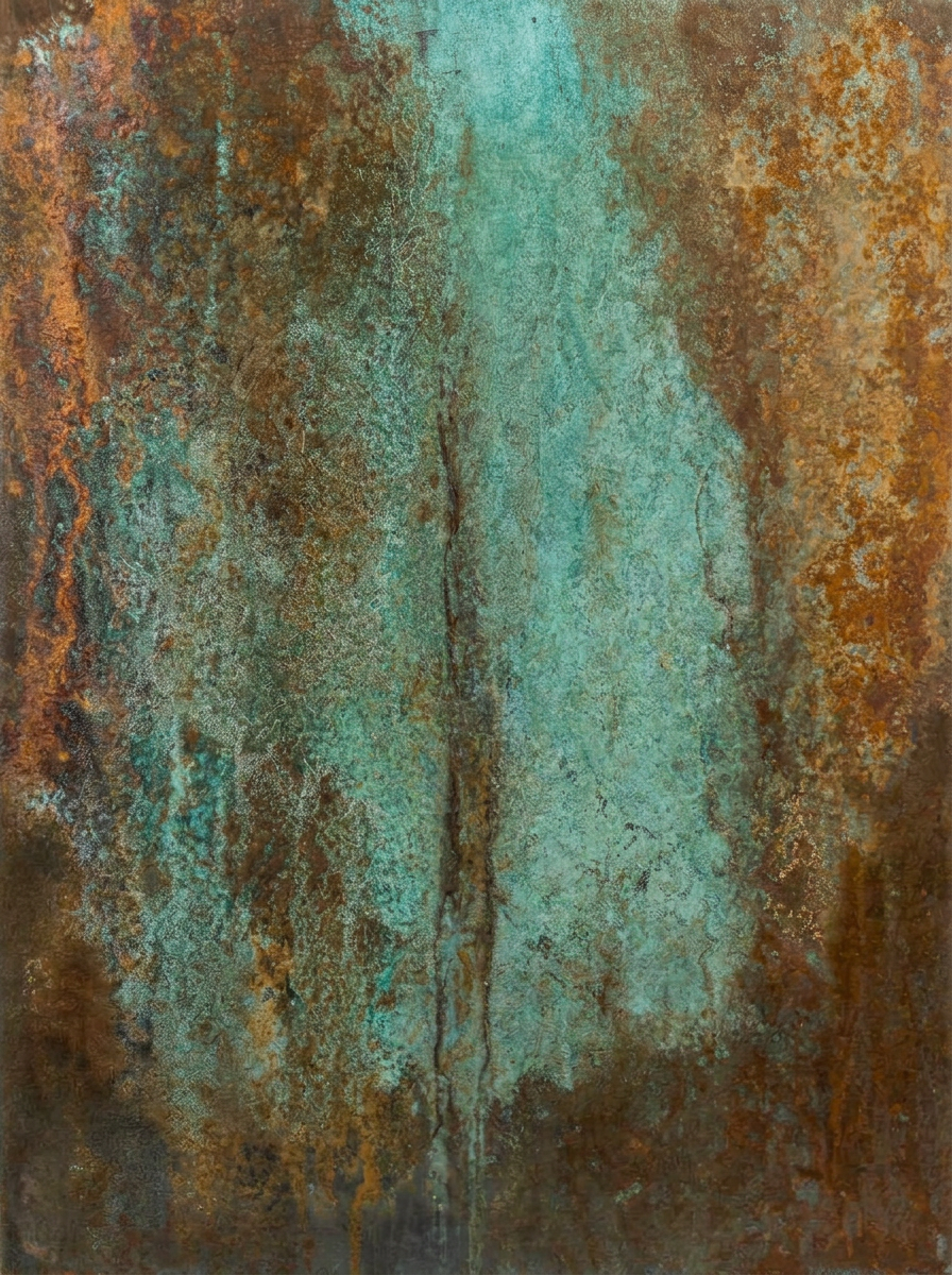 Verdín sobre bronce — Acabado decorativo, taller ALMA MURO